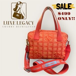 Chanel CC Logo Sports Line Red travel tote shoulder bag